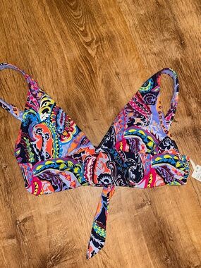 NWT Anne Cole Multicolor Paisley Bikini Top